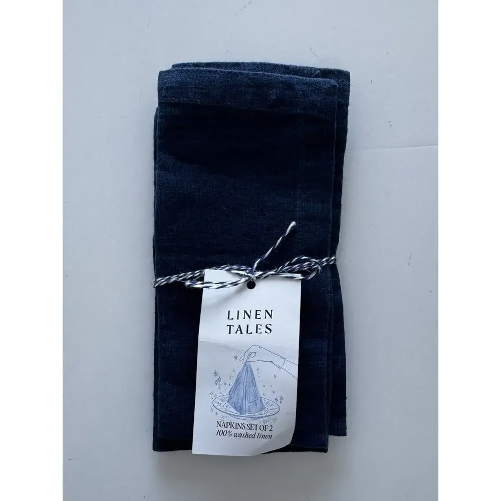 Linen Tales Set Of 2 Napkins Navy 40x40 cm